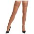Cottelli – pitsiset, kukkakuvioiset stay-up -sukat (nude) - 4/L