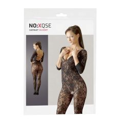 NO:XQSE - Kukkapitsinen catsuit - musta S-L