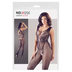 NO:XQSE - hihaton, avoin musta verkkobodystockings (S-L)