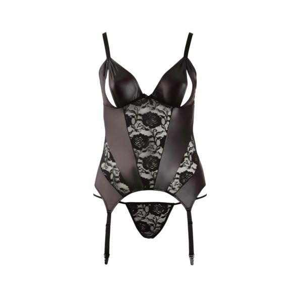 Cottelli - naisten pitsinen paita - plus size - musta