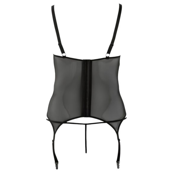 Cottelli - naisten pitsinen paita - plus size - musta - XXXL