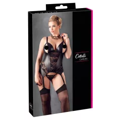   Cottelli - naisten pitsinen paita - plus size - musta - XXXXL