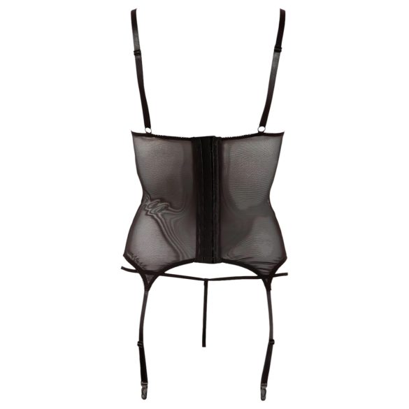 Cottelli - kiiltävä raitapaita, läpinäkyvä (musta) - XL