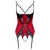 Cottelli - pitsinen push-up-setti (punainen) - M