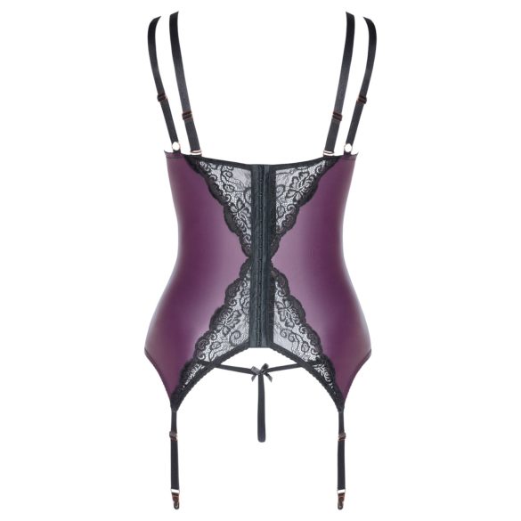Cottelli Curves - pitsinen korsetti alusasusetti (violetti) - 90D/XL