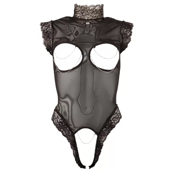 Abierta Fina - stringibody - avonainen etuosa - musta - L