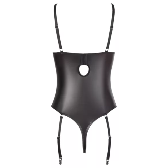 Abierta Fina - avoin body pitsiolkaimilla - musta - 85C/L