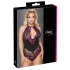 Cottelli Plus Size - kukkakuvioinen body - musta-violetti