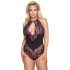 Cottelli Plus Size - kukallinen body (musta-violetti) - 4XL