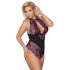 Cottelli Plus Size - kukallinen body (musta-violetti) - 4XL