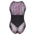 Cottelli Plus Size - kukallinen body (musta-violetti) - 4XL