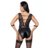Cottelli Bondage - pitsinen kaulapantibody - musta - L