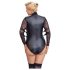 Cottelli Bondage Plus - Pitsihihainen body (musta) - 2XL