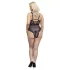 Cottelli Curves Plus Size - läpinäkyvä pitsibody - musta - 90D/XL
