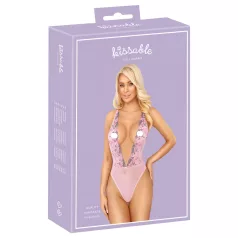 Kissable - pitsibody ruusukuviointi pinkki - L/XL