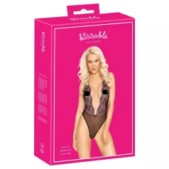 Kissable - pinkkiruusuinen body (musta) - L/XL