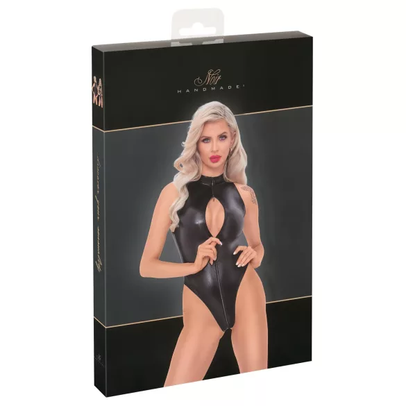 Noir - käärmeennahkakuvioitu body (musta) - XL