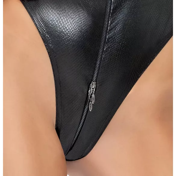 Noir - käärmeennahkakuvioitu body (musta) - XL