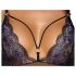 Cottelli - Kirjailtu, avoin pitsibody (musta-violetti) - L