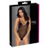Cottelli - Kirjailtu, avoin pitsibody (musta-violetti) - XL