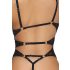 Avoin pitsibody strasseilla (musta) - XL