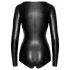Noir - kiiltävä pitkähihainen body - musta - XL