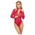 Cottelli - bodysuit - käärmeennahkakuvioitu - punainen - M