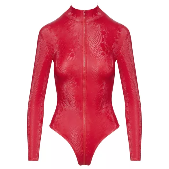 Cottelli - bodysuit - käärmeennahkakuvioitu - punainen - M