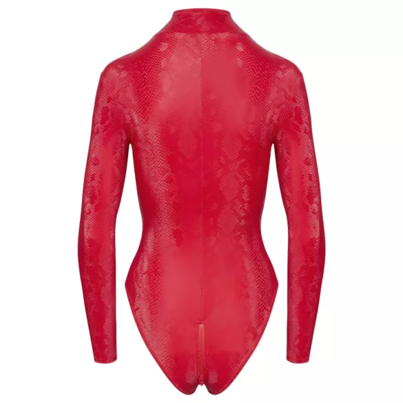 Cottelli - bodysuit - käärmeennahkakuvioitu - punainen - M