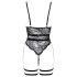 Cottelli - avoin ja remmien sexy body (musta) - M