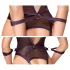Cottelli Bondage - avoin body ja käsikahleet (musta) - L