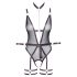 Cottelli Bondage - Avoin body ja käsiraudat (musta) - XL