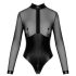 Noir - kiiltävä body läpinäkyvällä paneelilla (musta) - XL