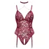 Cottelli Curves - body ketjuyksityiskohdilla - pitsi - punainen