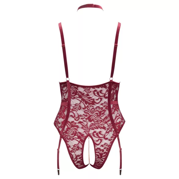 Cottelli Curves - body ketjuyksityiskohdilla - pitsi - punainen