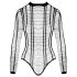 Cottelli - raidoitettu avoin body (musta) - S-L