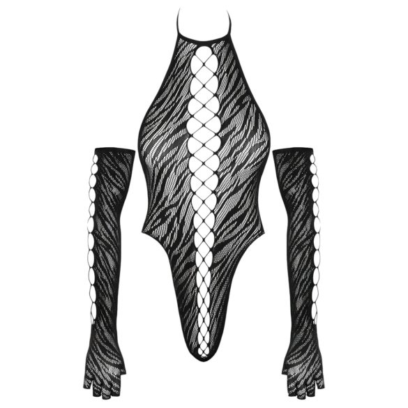 Cottelli - pitsibody hansikkailla - musta - S-L