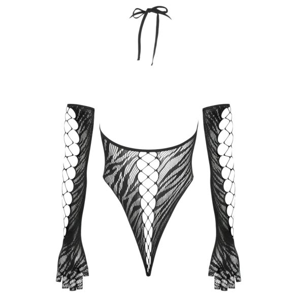 Cottelli - pitsibody hansikkailla - musta - S-L