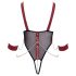 Cottelli Bondage - avoin harness-body ketjulla (musta)
