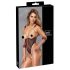 Cottelli Bondage - avoin harness-body ketjulla (musta) - M