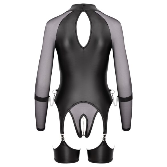 Cottelli Bondage - läpinäkyvä paita käsiraudoilla - musta - L