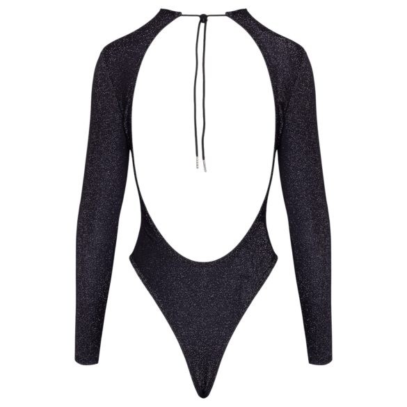 Cottelli - avoinselkäinen, kimalteleva body (musta) - L