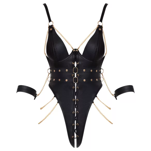 Cottelli - ketjuilla varustettu bondage-body (musta)
