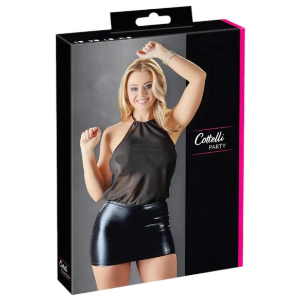 Cottelli - kiiltävä sifonkimekko (musta) - L