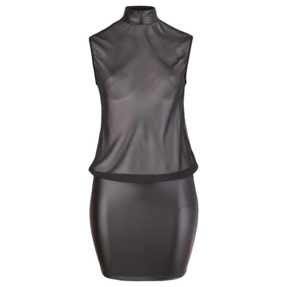 Cottelli Plus Size - kiiltävä sifonkimekko - musta - 4XL