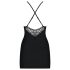 Obsessive 828-CHE-1 - strassikoristeinen mekko ja stringit (musta) - L/XL