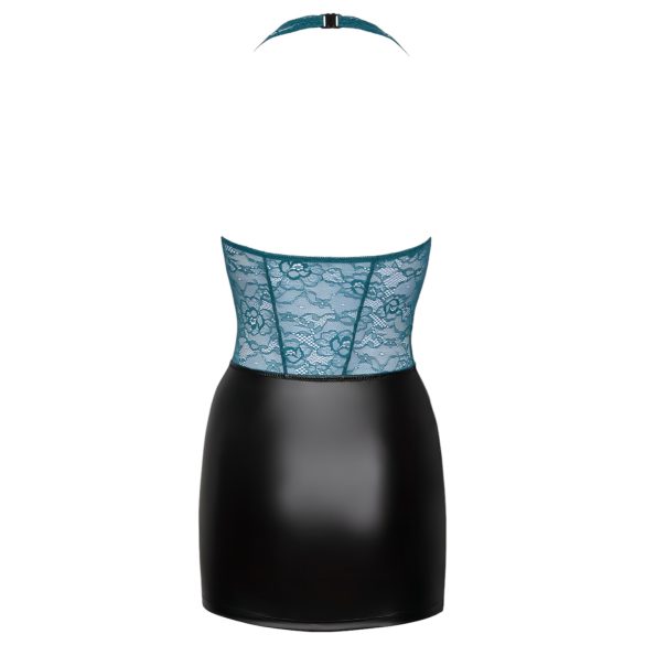 Cottelli - nyöritetty kirkas pitsimekko (musta-vihreä)