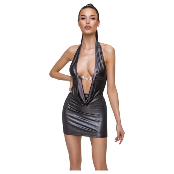 Cottelli Party - halterneck minimekko - hopea - M