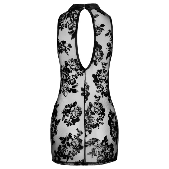 Noir - ruusukuvioinen hihaton minimekko (musta)