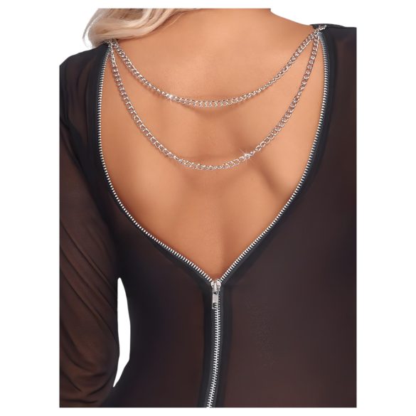 Cottelli Party - läpinäkyvä mekko vetoketjulla - musta - L